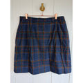 Vintage Woolrich Plaid Wool Skirt Size 18 Navy Green Tartan Pleated Preppy