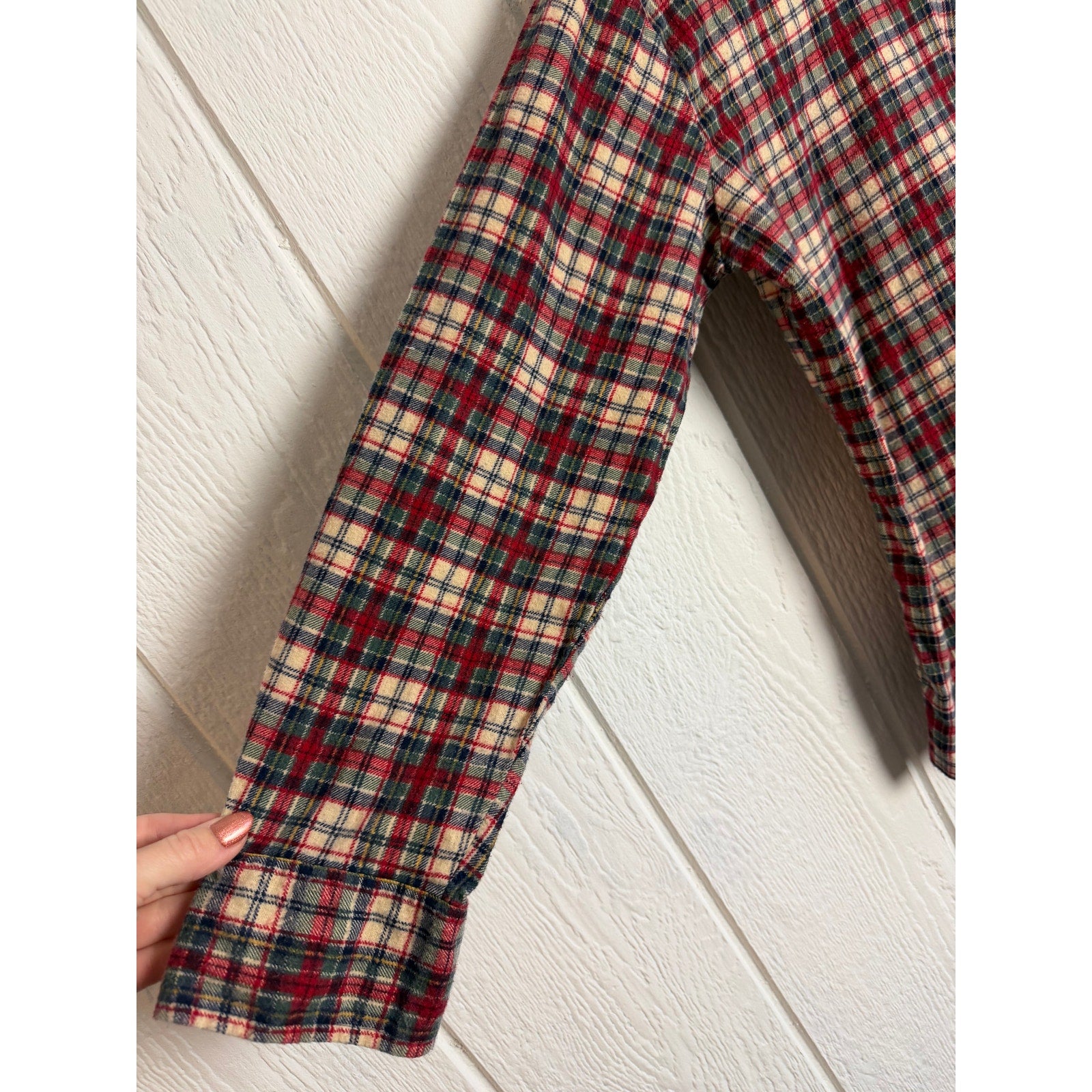 Vintage 90s Brubaker Plaid Mock Neck Layered Flannel Shirt Size M