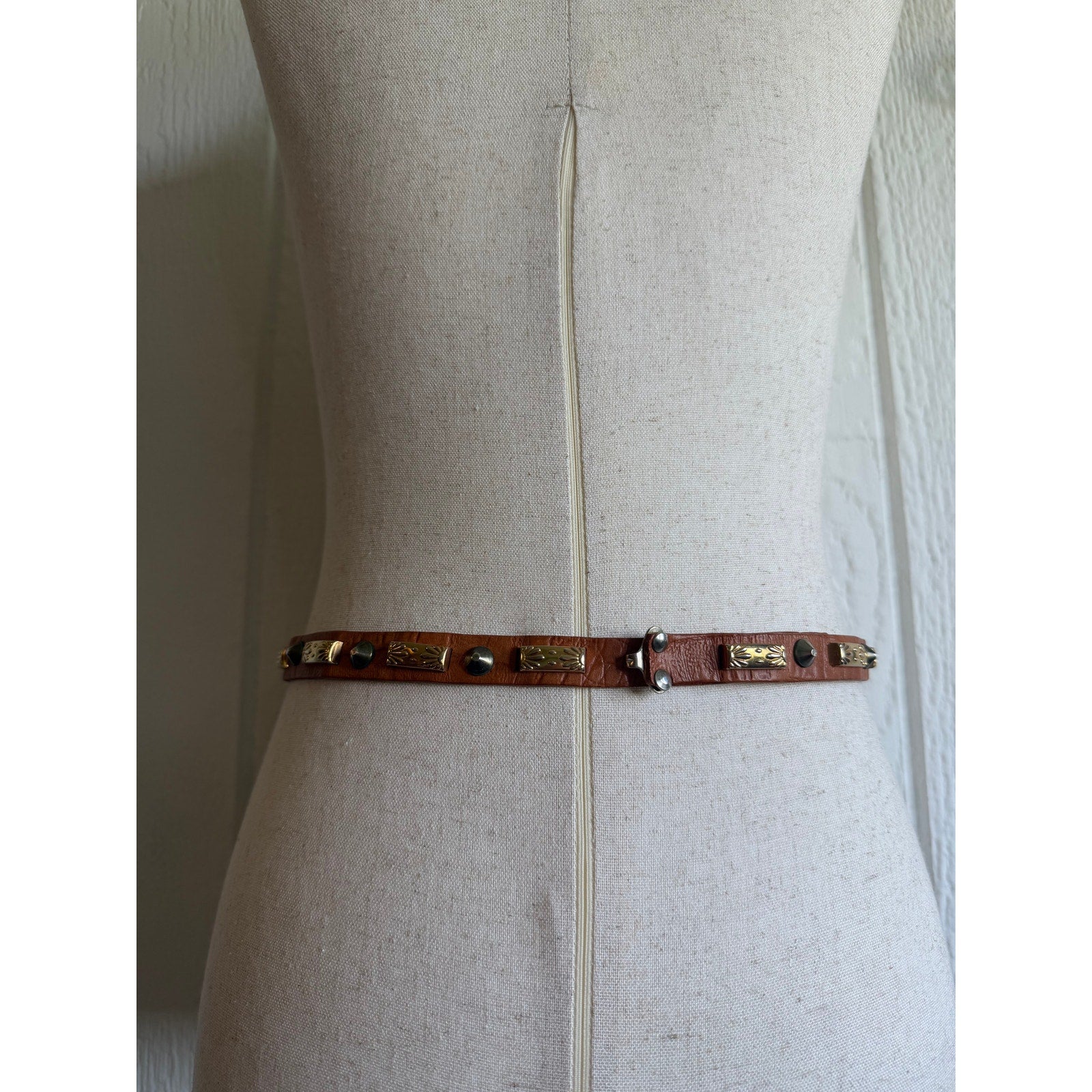 Vintage José Cotel Rhinestone Leather Belt