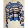 Vintage 100% Wool American Eagle Fair Isle Knit Sweater Cropped LG