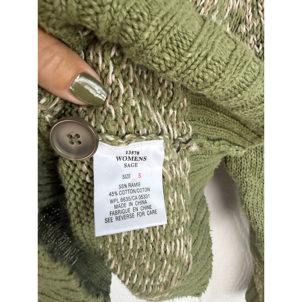 Vintage Woolrich Sage Fair Isle Cardigan Sweater Women's Nordic