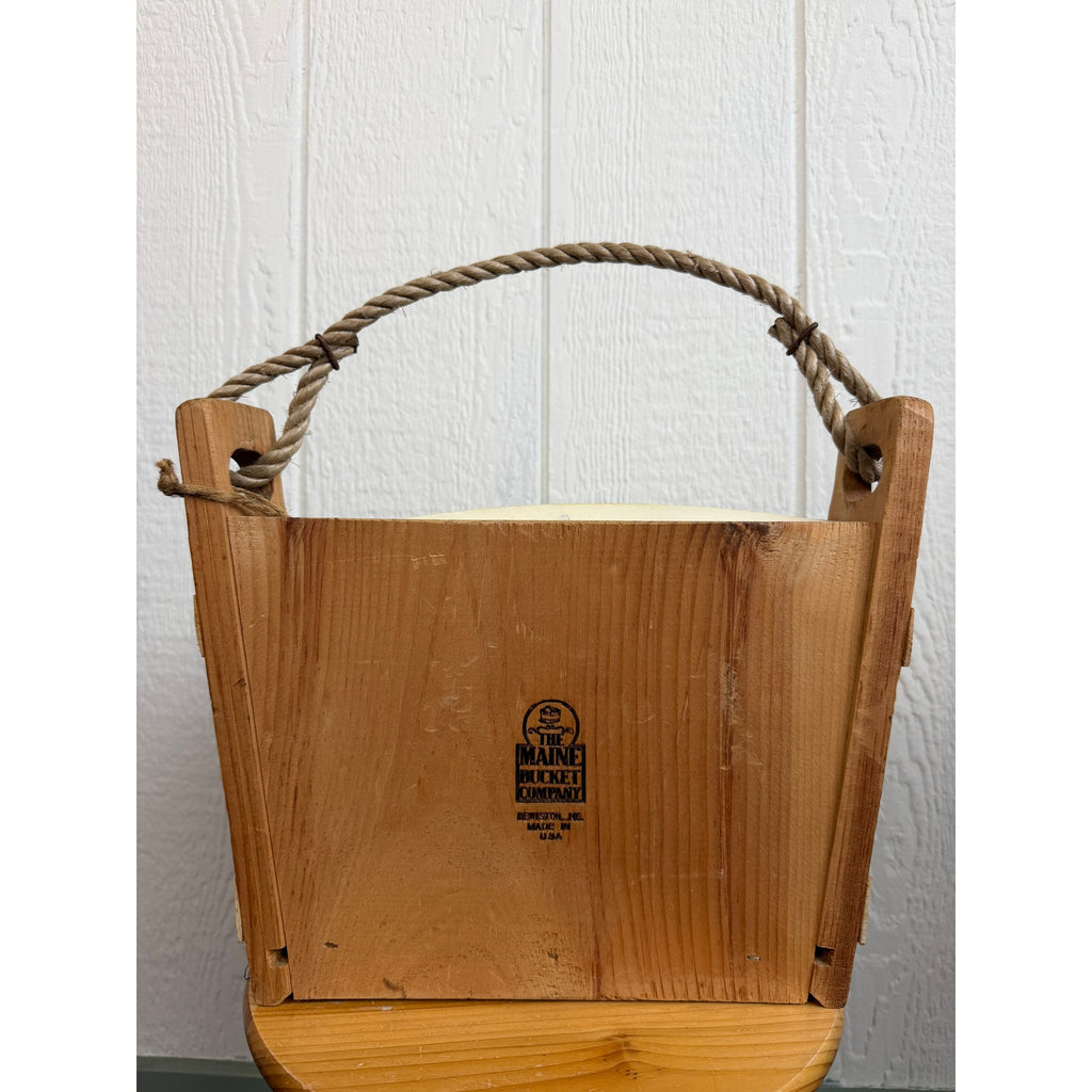 NWT Vintage The Maine Bucket Company Rope Basket Wall Heart Country Planter