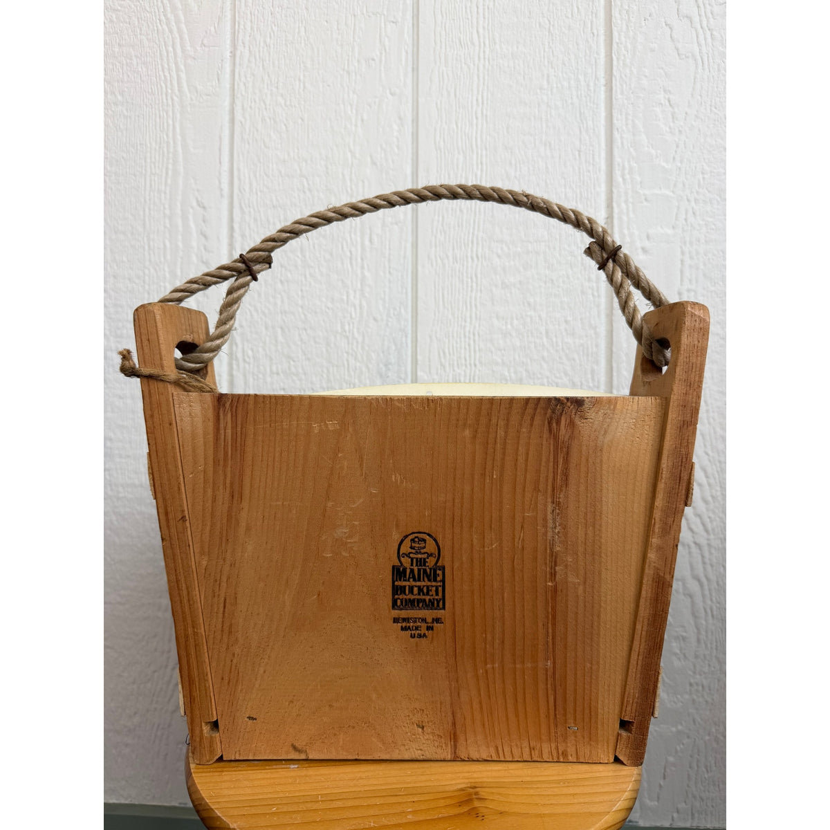 NWT Vintage The Maine Bucket Company Rope Basket Wall Heart Country Planter