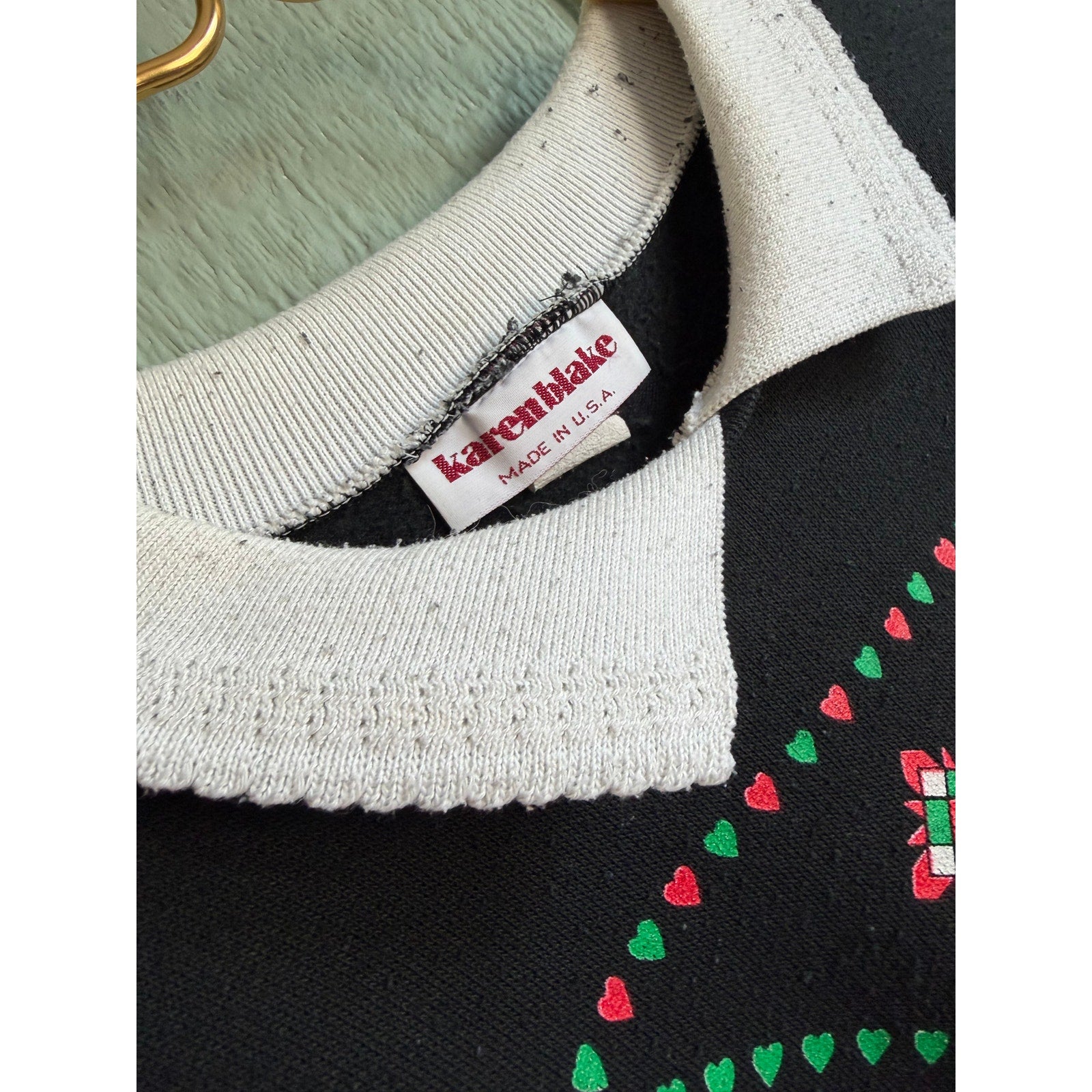 Vintage Karen Blake Christmas Sweatshirt Plaid Scottie Dogs Made in USA Medium
