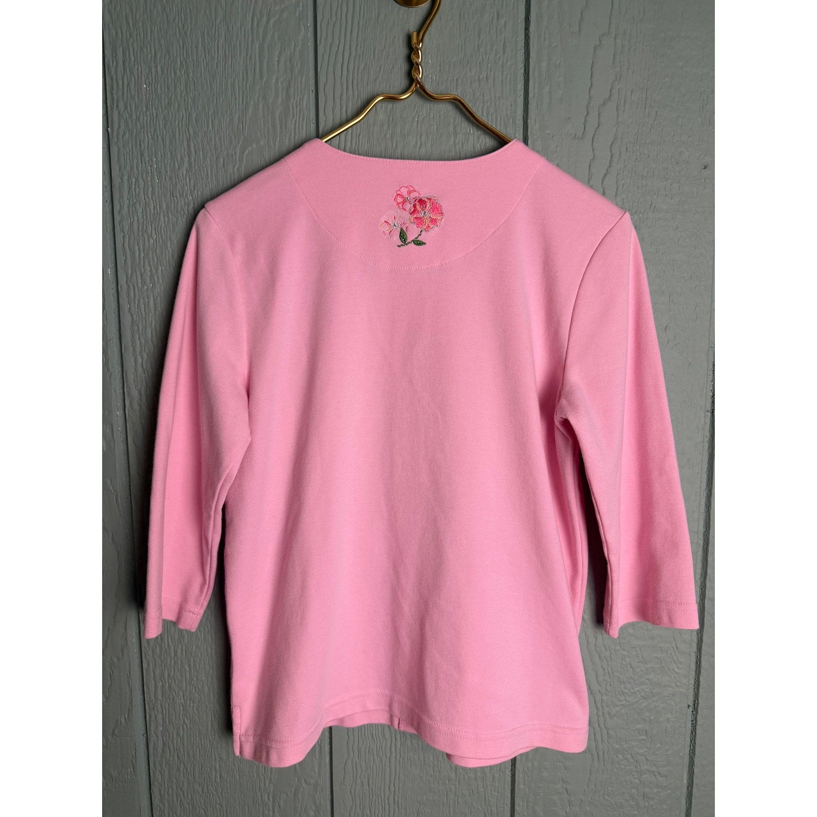 Vintage Breckenridge Petite Pink Embroidered Floral Cardigan | Cottagecore | PS