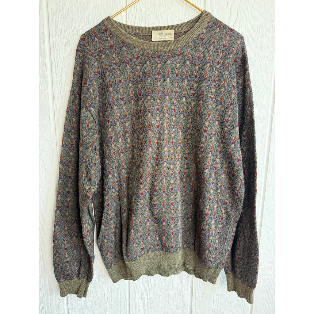Vintage Tricots St. Raphael Grandpa Sweater, Medium USA Made