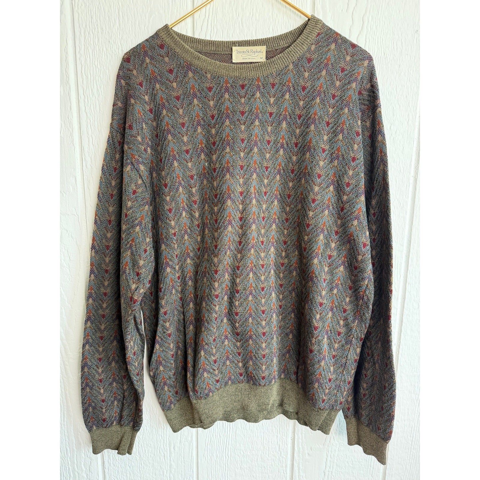 Vintage Tricots St. Raphael Grandpa Sweater, Medium USA Made