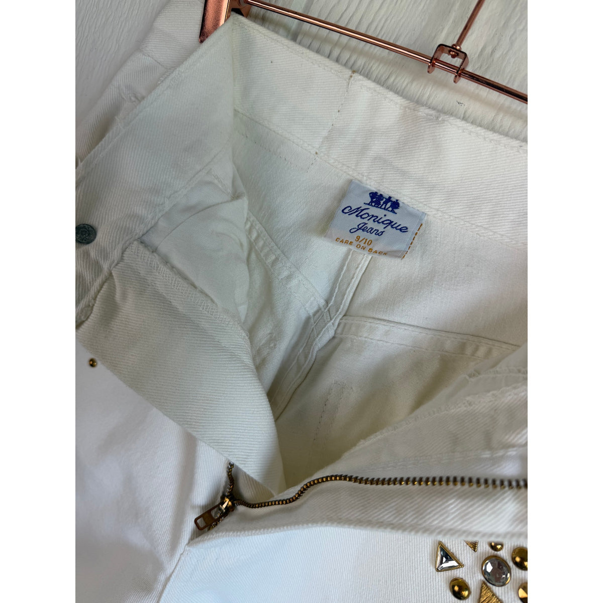 Vintage Monique Jeans White Size 9/10 High Rise Jeans Beads