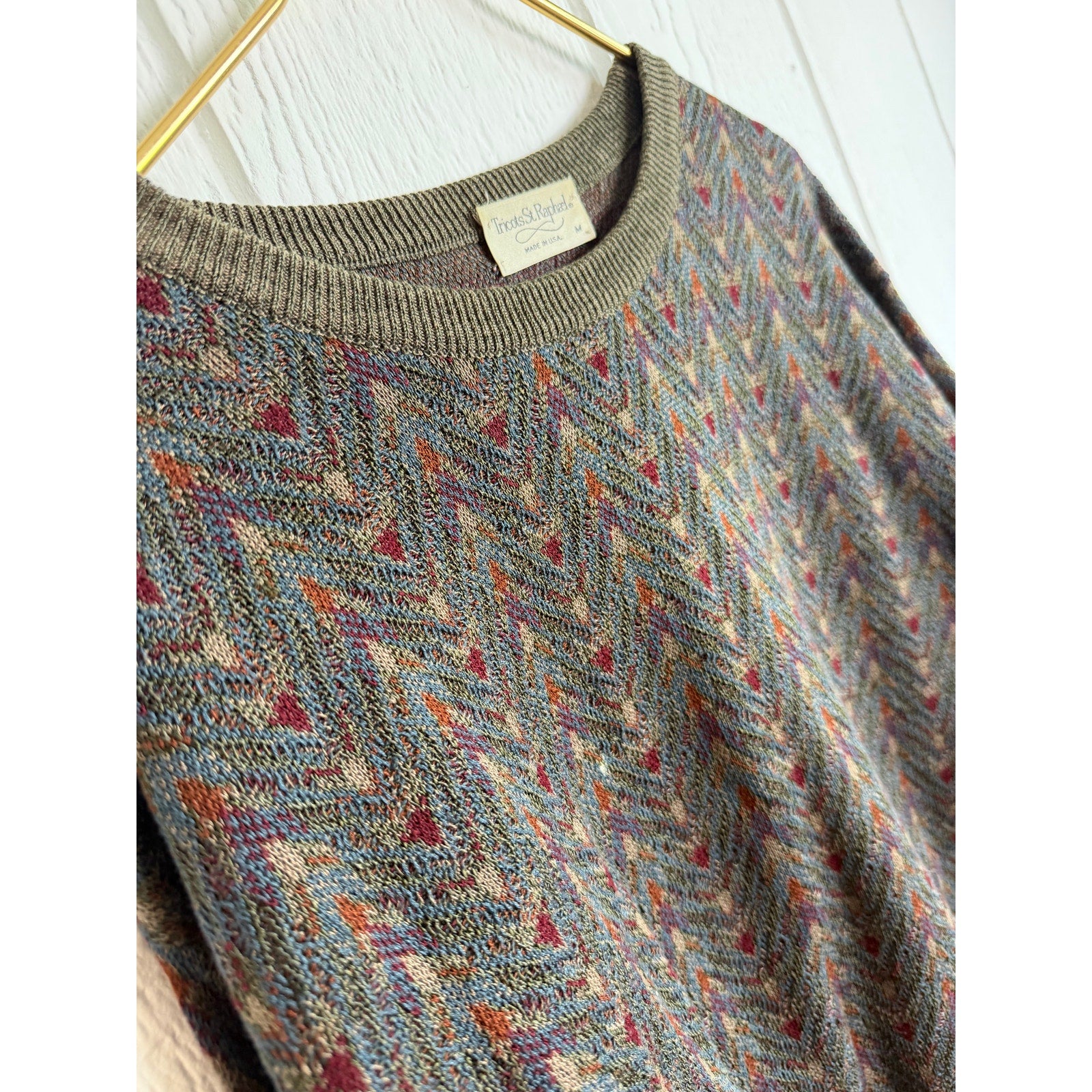 Vintage Tricots St. Raphael Grandpa Sweater, Medium USA Made