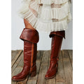 Vintage Frye Campus Style Tall Leather Boots Brown Cognac USA 8.5 Women's