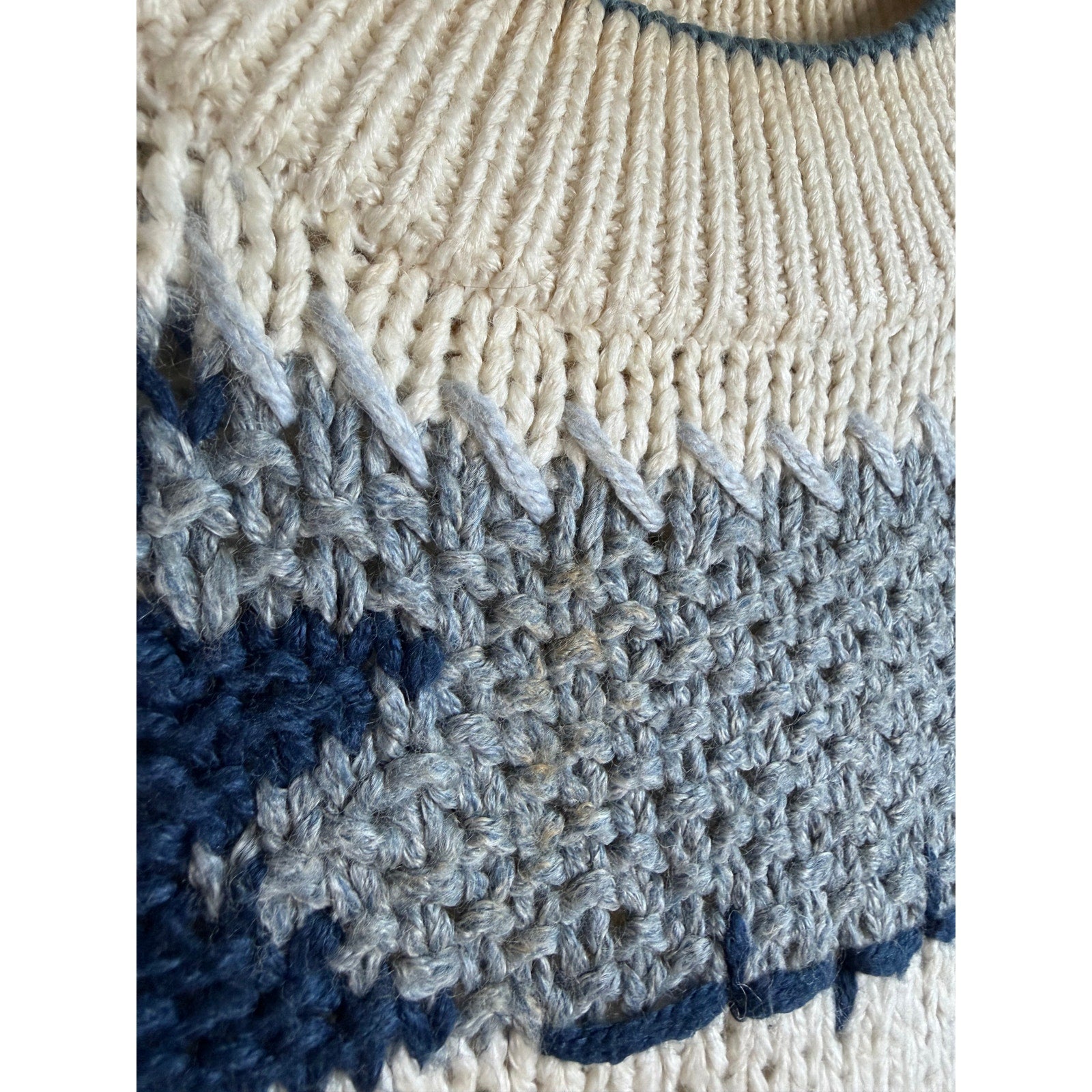 Vintage Chunky Knit Sweater | Abstract Fair Isle | 90s Grunge Cozy, Small