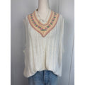 Vintage Northern Reflections Sweater Vest XL Ramie Cotton Floral Embroidered