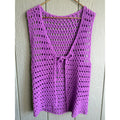 Vintage Crochet Purple Cottagecore Tie Vest