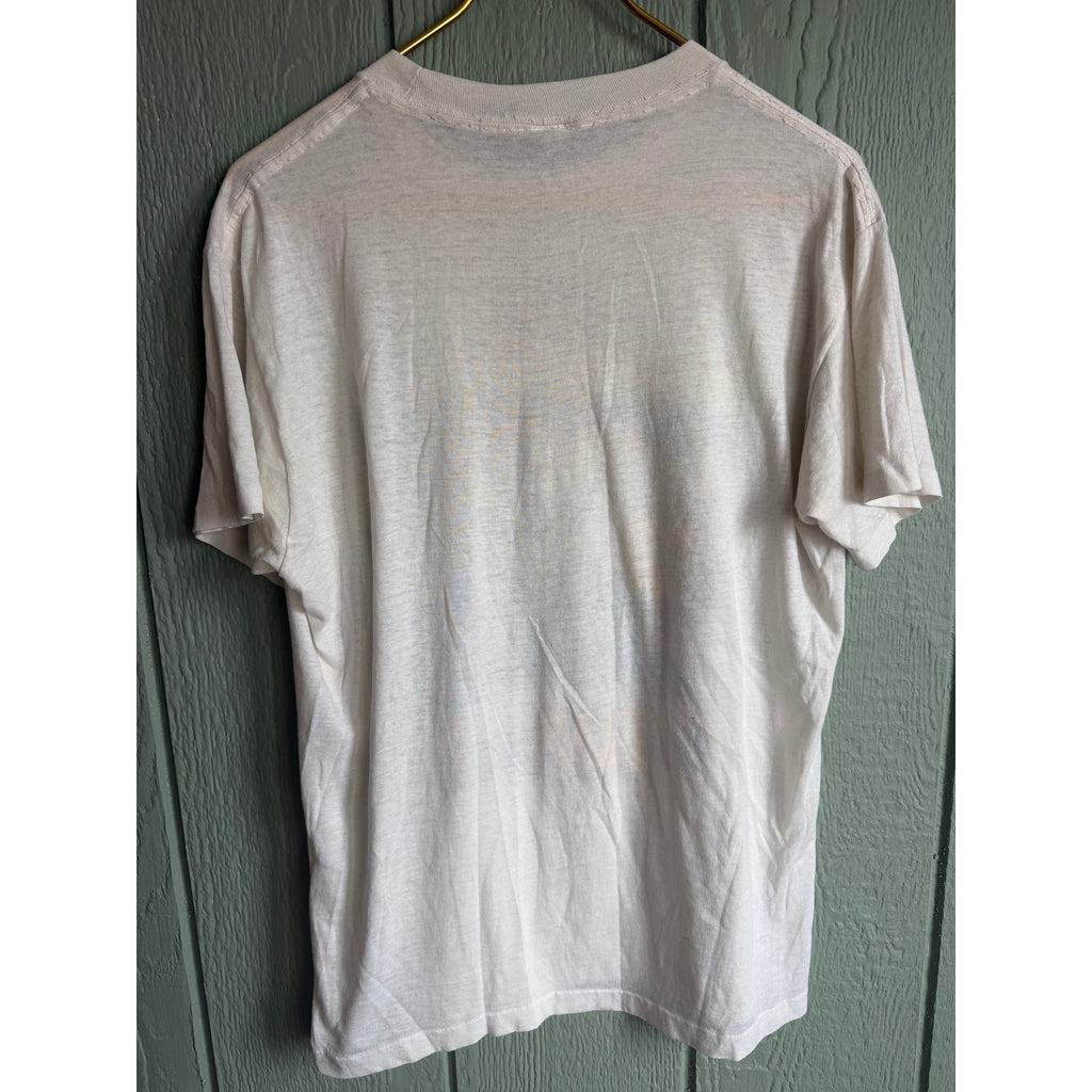 Vintage 80s Single Stitch Sun Sportswear Made In USA Wake Me Up Tee