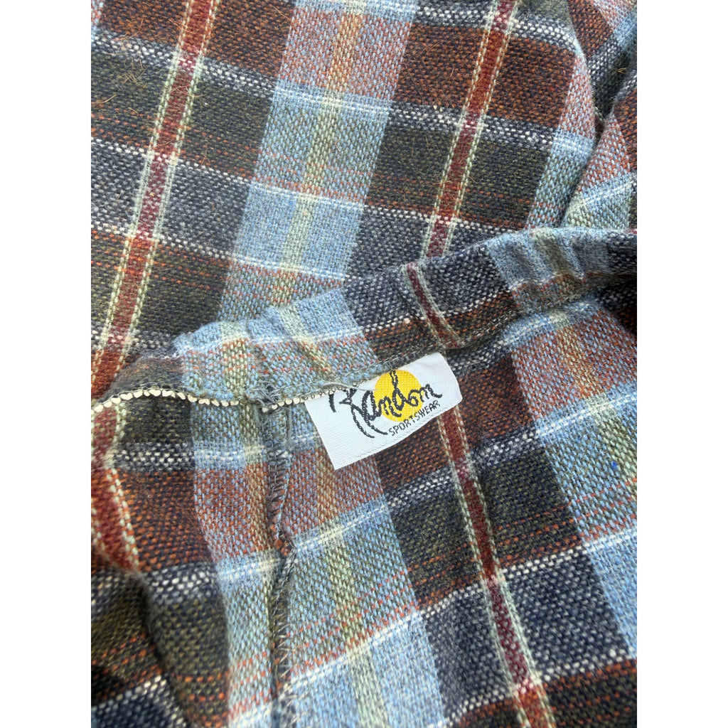 Vintage 90s Plaid Wool Blend Midi High Waist A Line Skirt Size 12