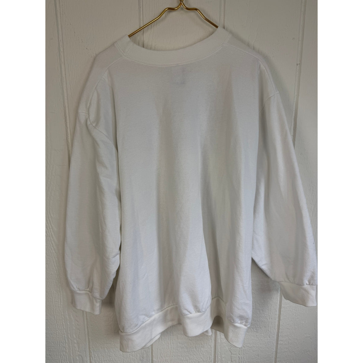 Vintage 90s Halloween Sweatshirt Witch Owl Pumpkin Graphic White USA 3X