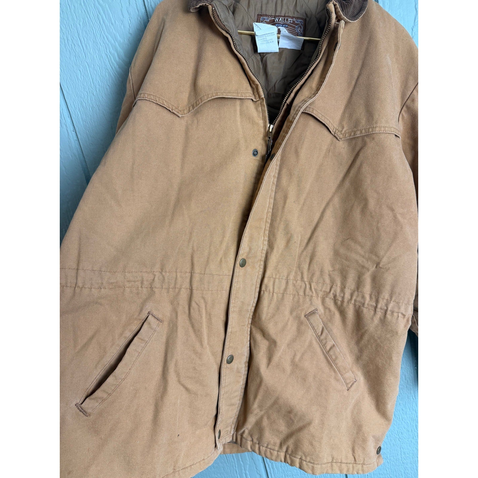 Vintage Walls Western Wear Insulated Duck Canvas Work Jacket | Tan | XL USA Made
