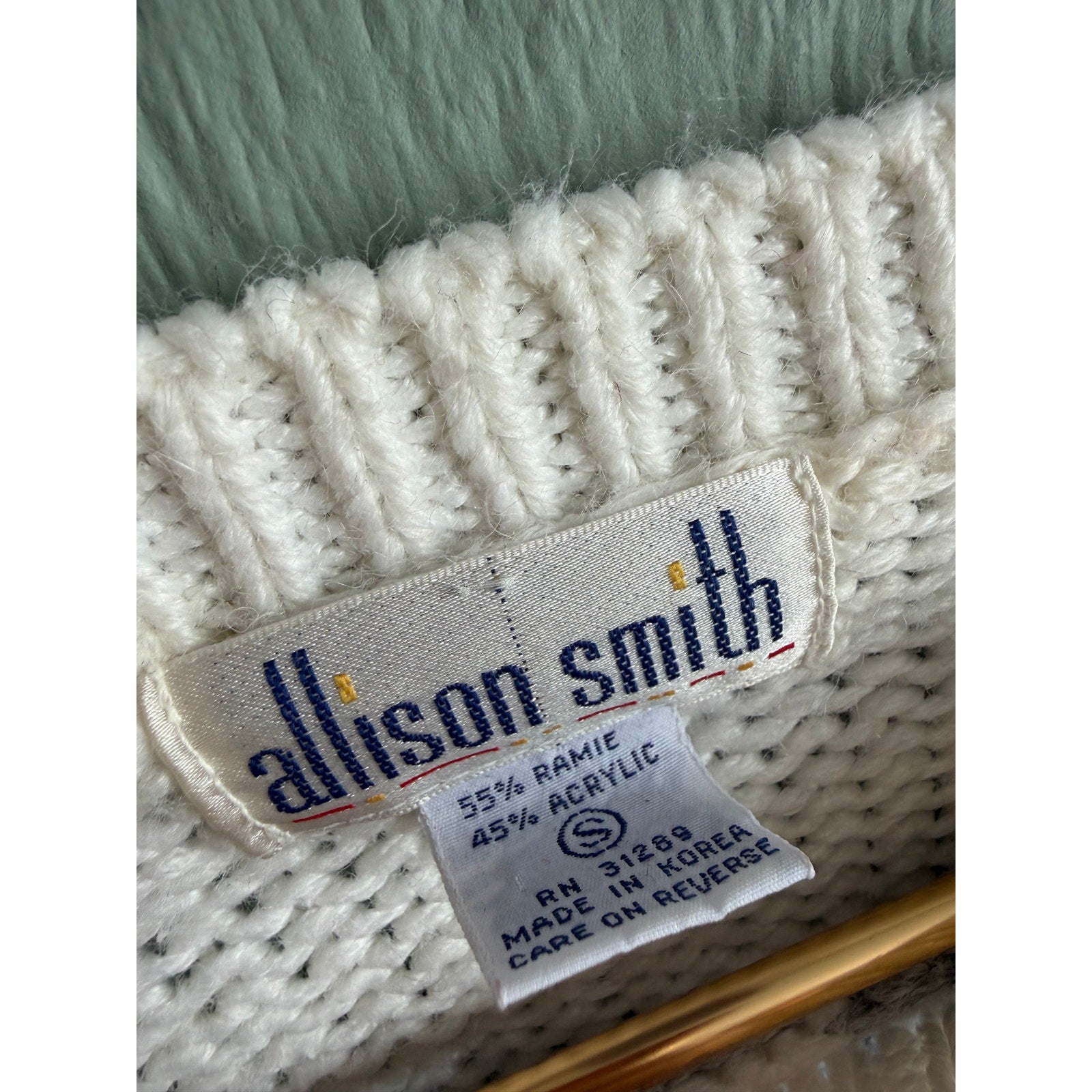 Vintage 90s Allison Smith Floral Knit Sweater Women’s Small Cottagecore