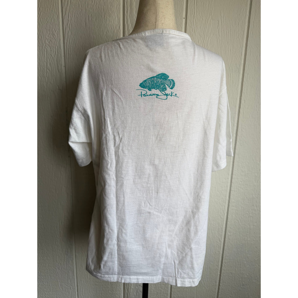 Vintage Panama Jack Tropical Fish Graphic T-Shirt White Single Stitch Style M