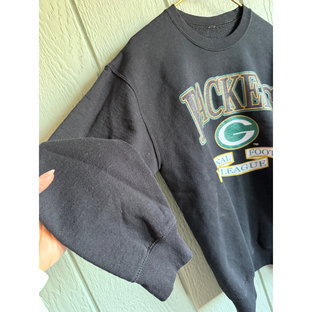 Vintage Green Bay Packers Sweatshirt NFL Crewneck Black 90s Football