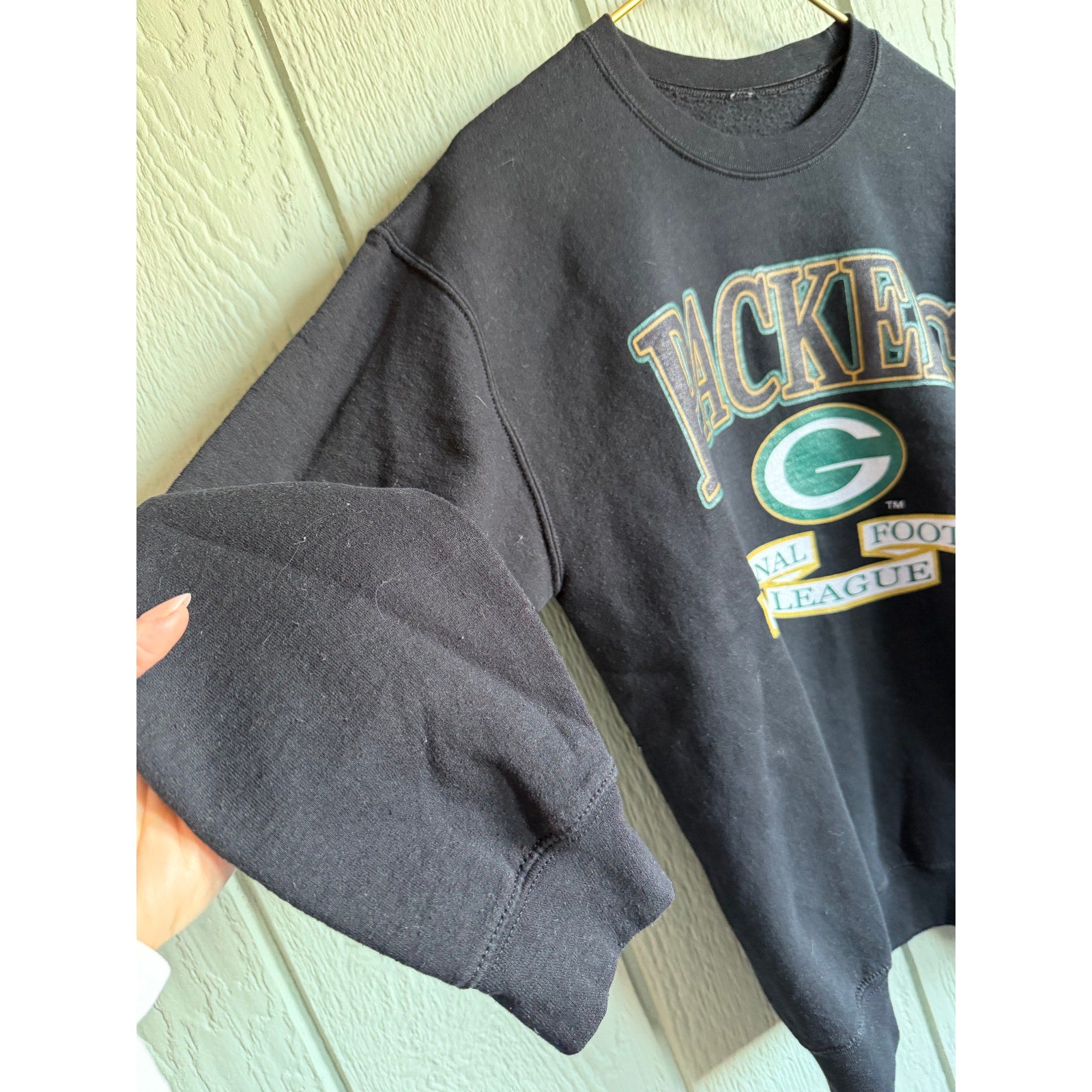 Vintage Green Bay Packers Sweatshirt NFL Crewneck Black 90s Football