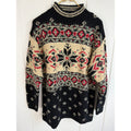 Vintage Croft & Barrow Hand Knit Wool Sweater M Fair Isle Nordic Chunky