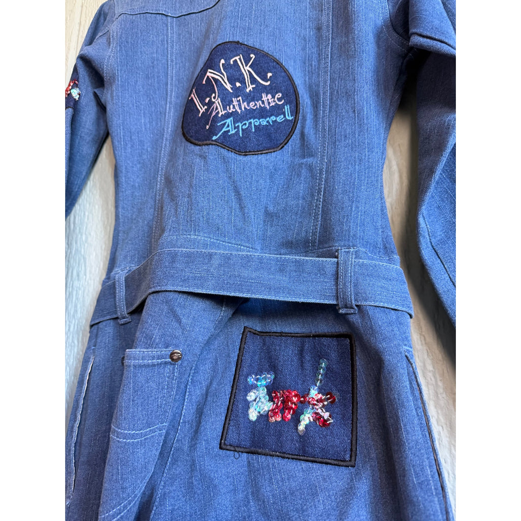 90s Y2K Russian Vintage Denim Jumpsuit by I.N.K. Imagine Not Knowing, Small