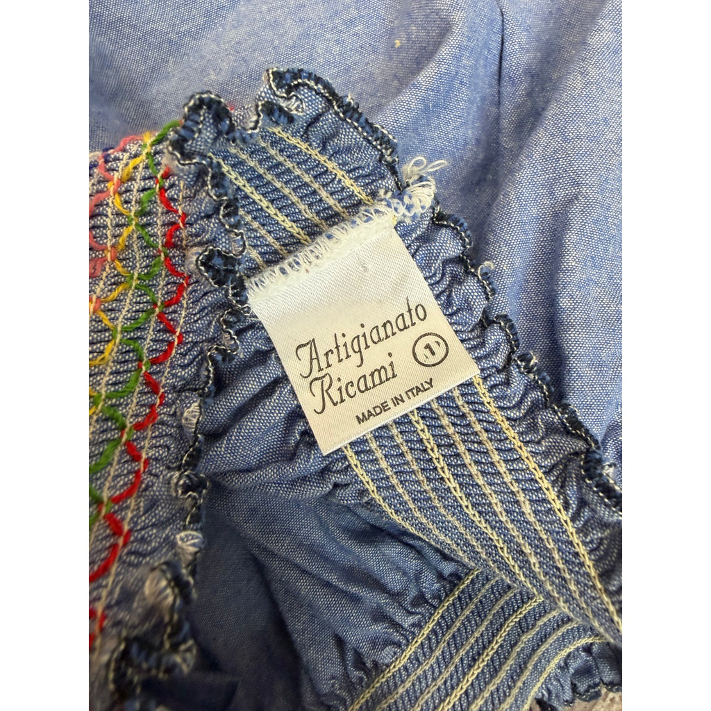 Vintage 90s Artigianto Ricami Denim Size 1 Embroidered Pinocchio Disney