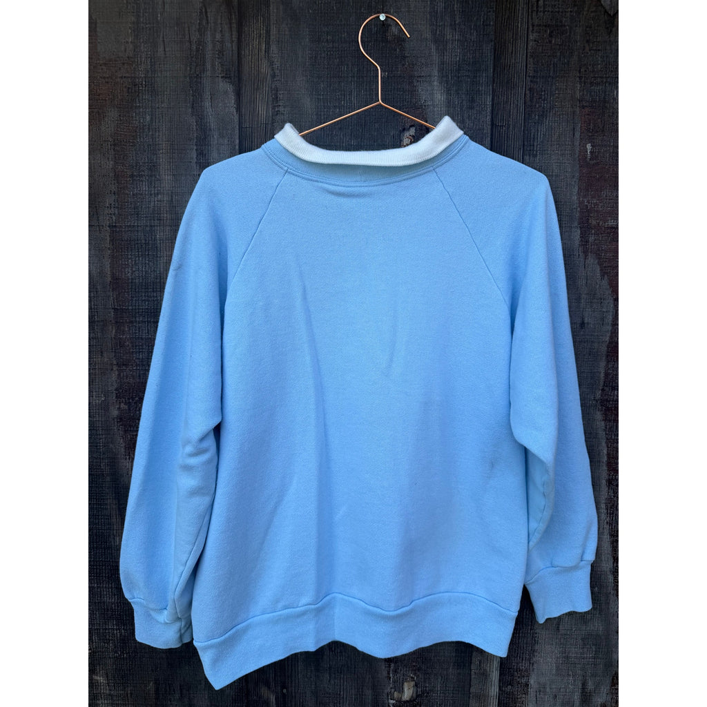 Vintage 90s Butterfly Knit Panel Collared Sweater, Small