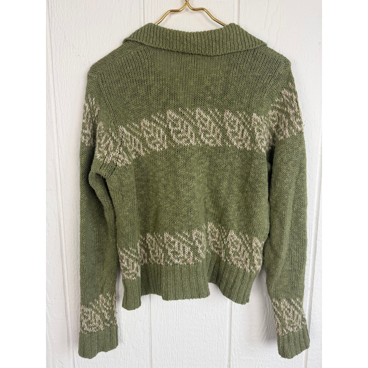 Vintage Woolrich Sage Fair Isle Cardigan Sweater Women's Nordic
