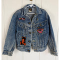 Vintage Lee Harley Davidson Denim Jacket Girls Size 10 Made USA Biker 80s 90s