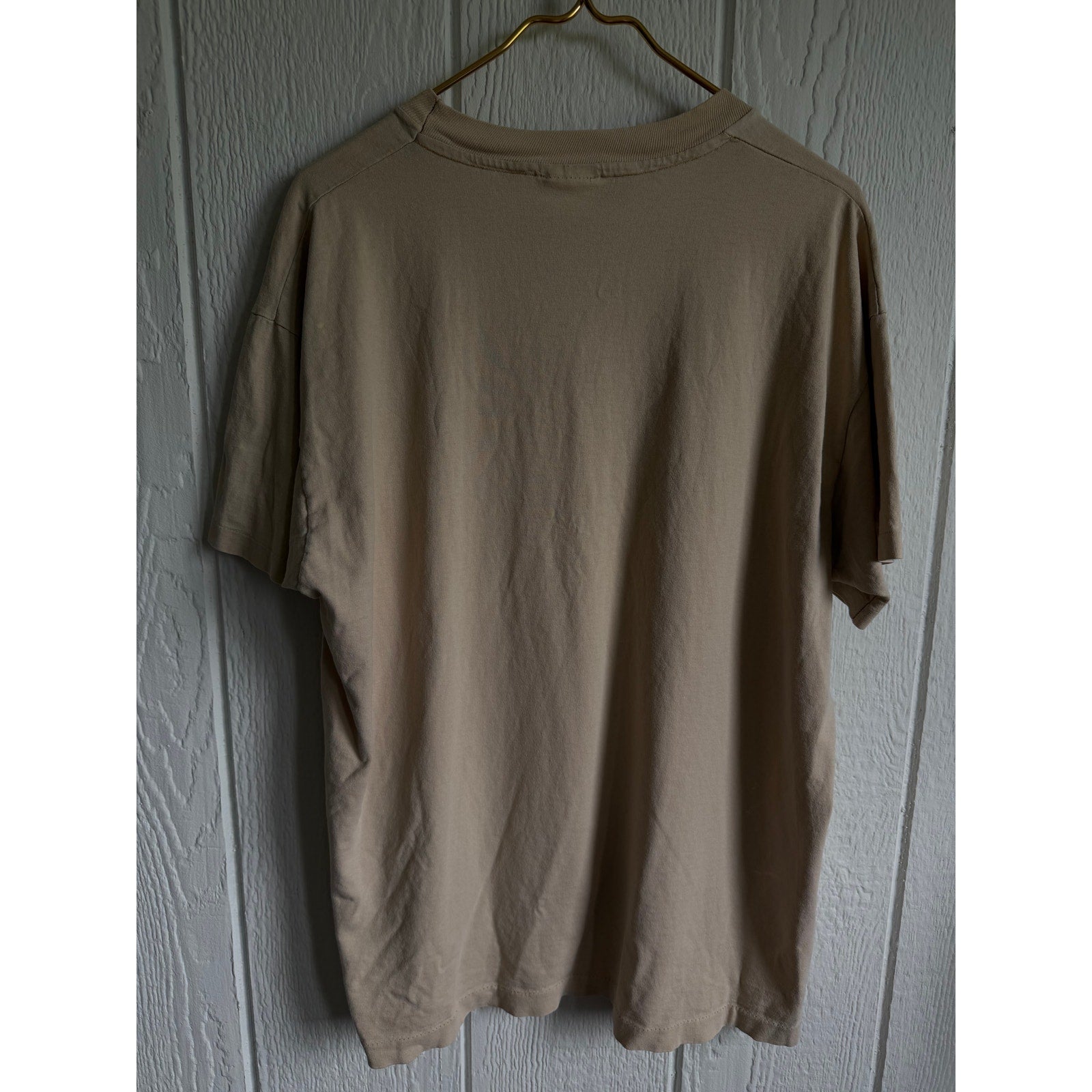 Vintage Single Stitch Fly Fishing Connecticut Graphic T Shirt Beige USA Made
