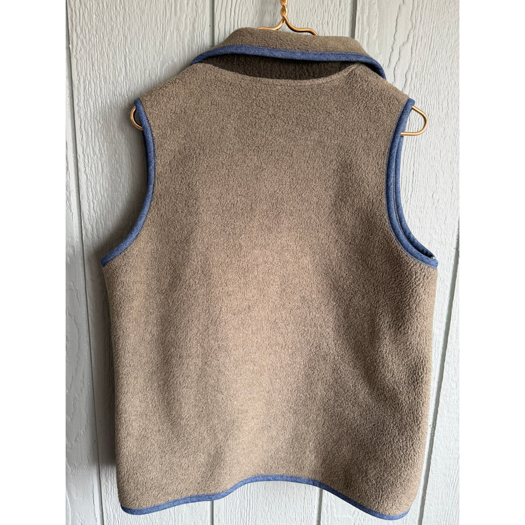 Vintage T & Company Fleece Toggle Vest Medium USA Made Southwestern Trim