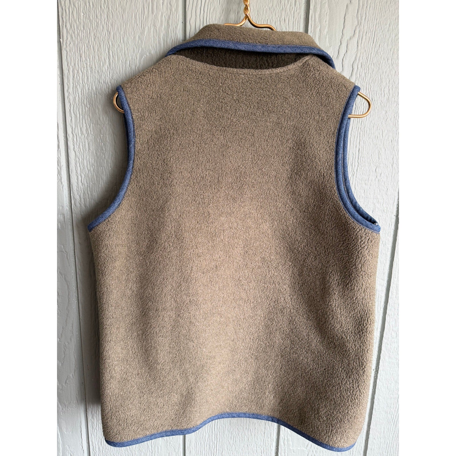 Vintage T & Company Fleece Toggle Vest Medium USA Made Southwestern Trim