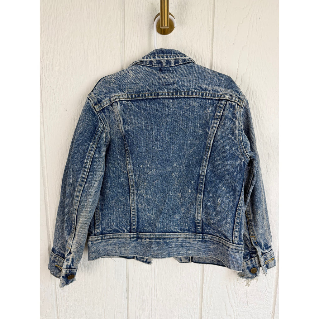 Vintage Lee Harley Davidson Denim Jacket Girls Size 10 Made USA Biker 80s 90s