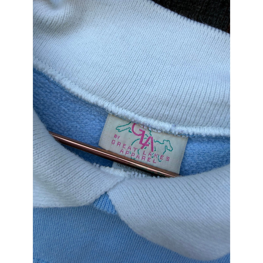 Vintage 90s Butterfly Knit Panel Collared Sweater, Small