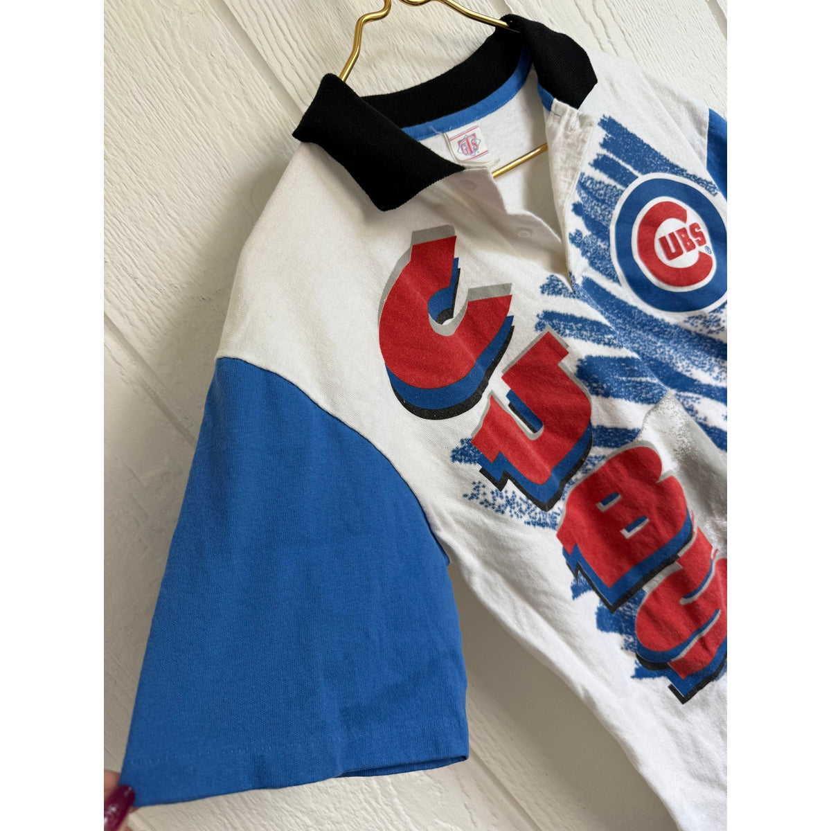 Vintage 1995 Chicago Cubs MLB All Over Print Polo Shirt GTS Baseball 90s
